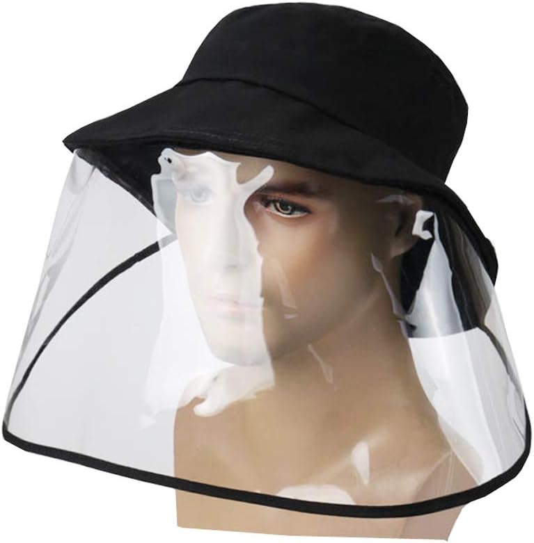 Lantch Safety Face Shield Full Protection Cap Wide Protective Visor Resistant (1 PC, B-Black-1)