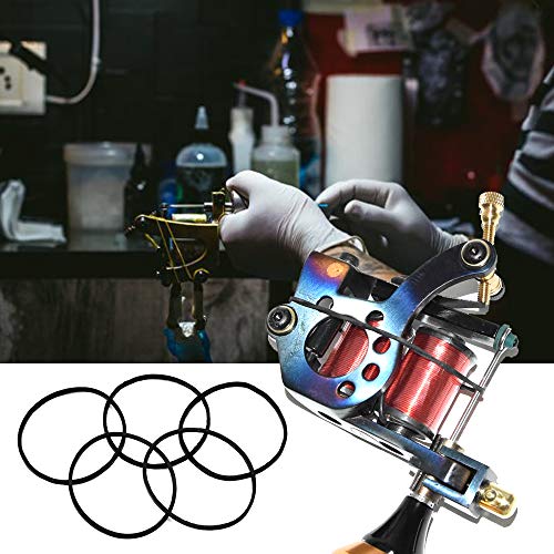 Tattoo Rubber Bands - SOTICA 300PCS Black Rubber Loop Elastic Damping Soft Rings Tattoo Needle Bar Rubber Band for Tattoo Machine Gun Tubes Needle Tip Supply Tattoo Accessories