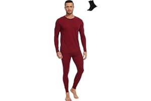 MERINNOVATION Merino Wool Base Layer Set for Men 100% Merino Wool Thermal Underwear Long Sleeve