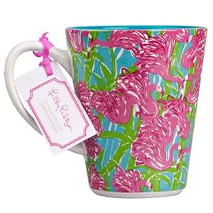 Amazon.com | Lilly Pulitzer Cafe Lilly Mug - Fan Dance: Coffee Cups & Mugs