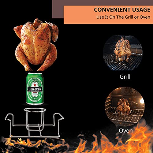 Koohere Beer Can Chicken Holder for Grill and Smoker, Premium Grade