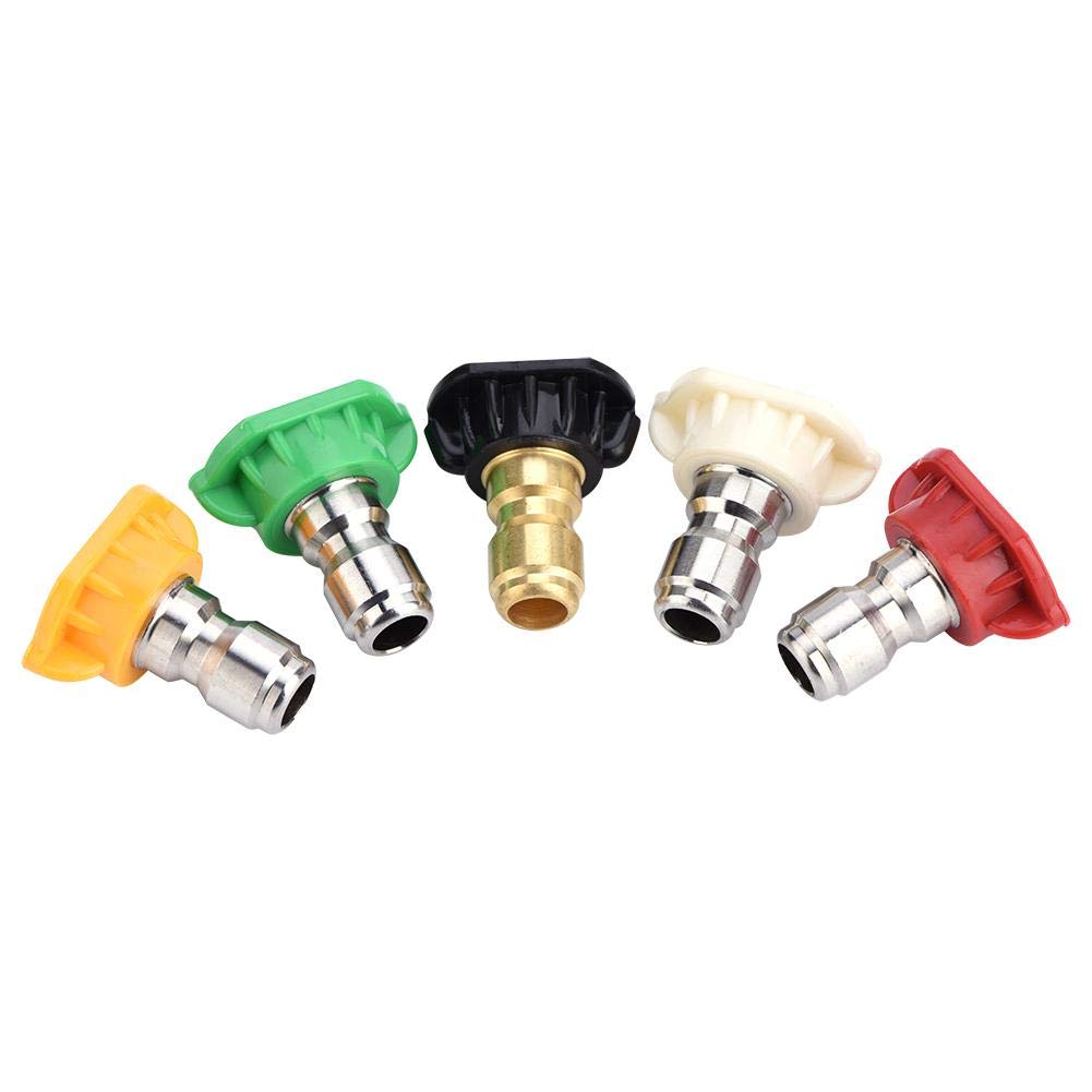 5 Pcs Pressure Washer Spray Nozzles, Quick Connection Design Cleaner Nozzle for Variety Degrees