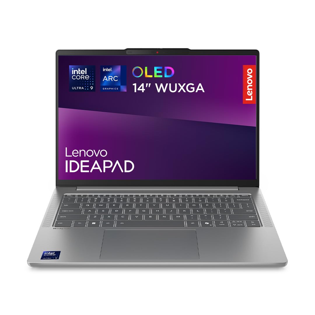 Lenovo IdeaPad Slim 5i Laptop | Copilot+ PC | 14" WUXGA OLED Display | Intel Core Ultra 9 185H | 1TB SSD | 32GB RAM | Intel Arc Grafik | QWERTZ | Beleuchtet | Win11 | Grau | 3 Monate Premium Care