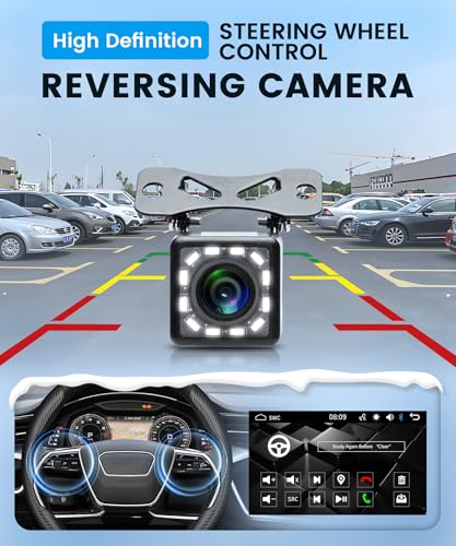 Wireless Carplay Car Radio 1 Din with You-Tube Android Auto, 9 Inch Touch Screen Car Radio with Mirror Link Bluetooth FM/Am/RDS Radio USB/EQ/AUX Steering Wheel Control Rear Camera