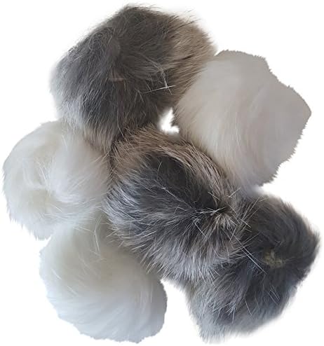 Real Rabbit Fur Pom Pom Ball Cat Toys 6-pack