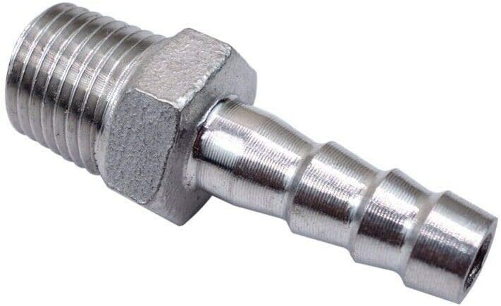 Hose Barb Hose Barb Stainless Steel SS304 Male Thread Coupling Fitting Connector BSP for Many Different Pipes 1/8-1/2 (1/4 x 8mm) - Image 3