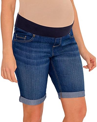 Great Expectations Maternity Denim Bermuda Shorts, Medium Wash Blue (2XL (20) (Medium Blue, 2XL (20)