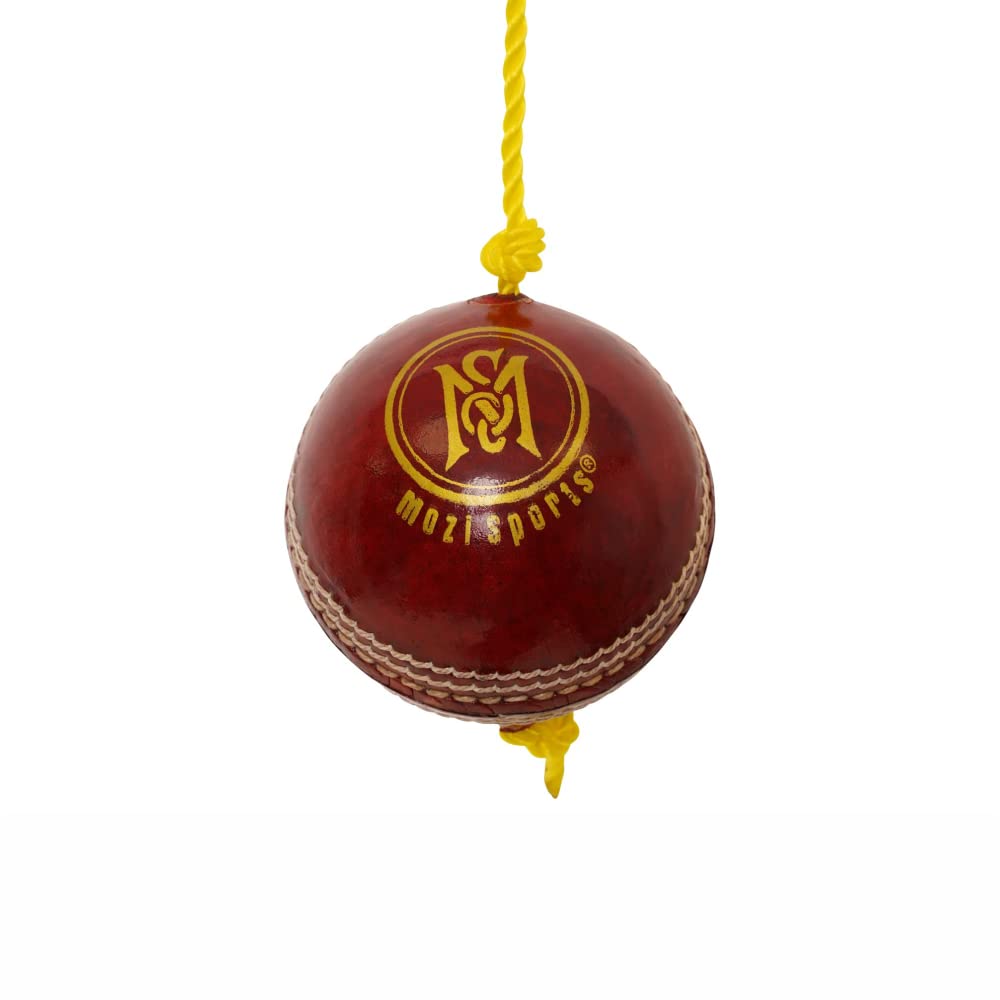Mozi Sports String Cricket Balls – Develop Hand-Eye Coordination Leather Hanging Ball for Practice