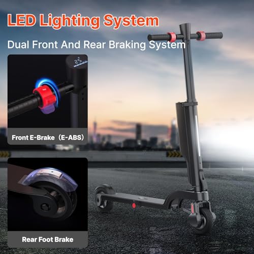 HX X6 4-Fold Backpack Electric Scooter Adults,Commuter E Scooters with Removable Battery,350W Motor & 20-40 km Range, Dual Brakes, 3 Speed Modes Outdoor Escooter,5.5" Solid Tires