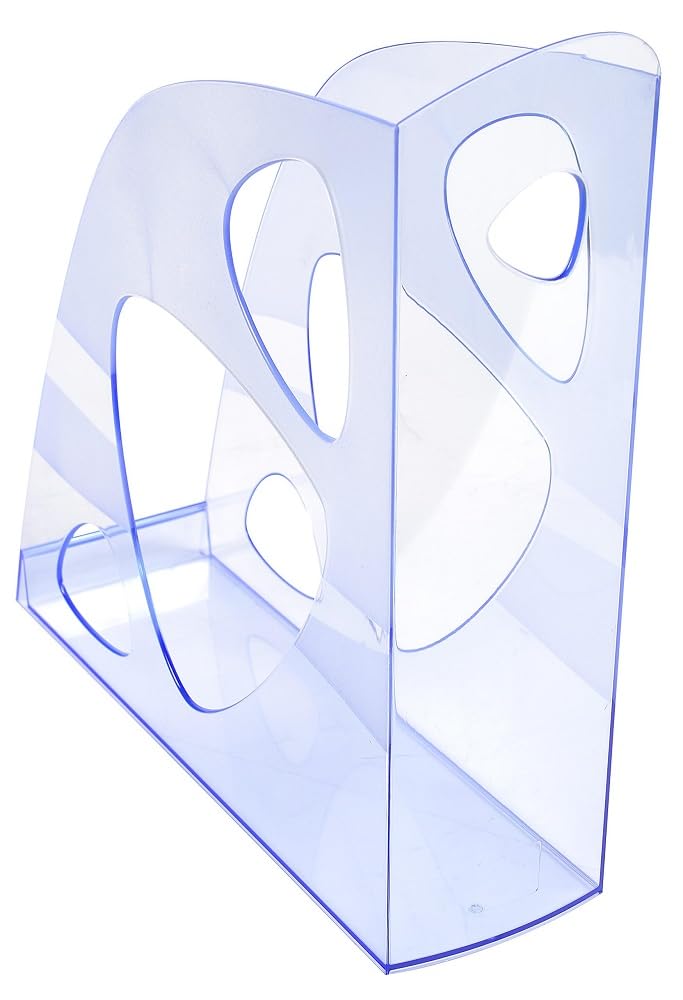 Exacompta - Ref 18110D - Linicolor Ecomag Magazine File - 248 x 77 x 257mm in Size, Suitable for A4+ Documents, Finger Hole For Removal - Ice Blue Translucent