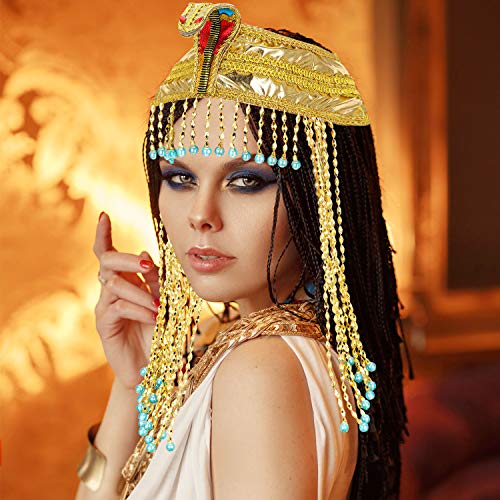Women's Egyptian Headpiece Crown Snake Beaded Headband Women's Egyptian