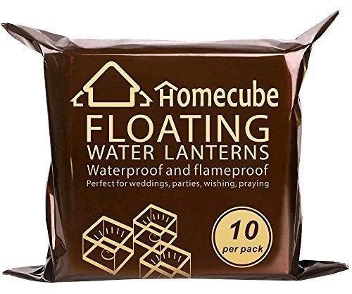 Homecube Outdoor Water Floating Candle Lanterns Biodegradable White Chinese Paper Lanterns for Wishing, Praying, Floating 10 Pack 5.9 Inch - Thumbnail 4