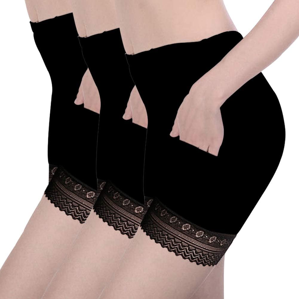 Women Lace Undershorts High-Waisted Boy Shorts Comfy Underwear with Pocket