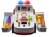 HANMUN Ambulance Toy Medical Kits Kids - 2019 Medical Play Kit Ambulance Toy with Lights and Sound Toddlers Euipment Rescue Vehicle Bump & Go