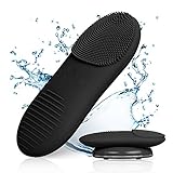 Facial Cleansing Brush Beiwin Silicone Sonic Face Brush Cleanser Anti-aging Massager with Gentle Exfoliating Wireless Charger Waterproof Black