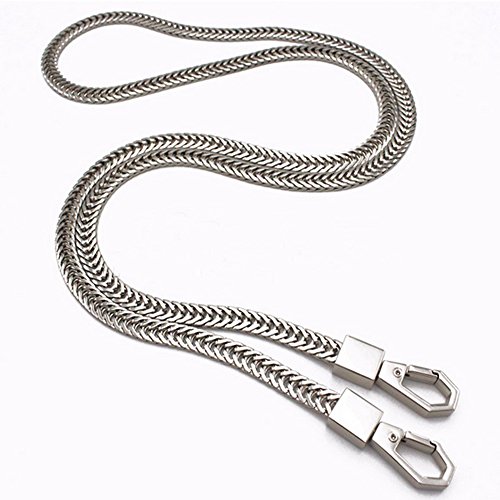 Iron Flat Bag Purse Chain Strap Accessories Shoulder Cross Body Handbag Strap Replacement (Silver)