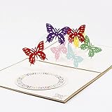 Wivily Beautiful Butterfly Handmade 3D Pop Up Christmas Cards Birthday Cards Best Wish Mother's Day Creative Greeting Cards Papercraft