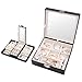 J.Rosée Jewelry Organizer Romantic Gifts Travel Black Leather Jewelry Box Lockable Makeup Storage Case with Mirror