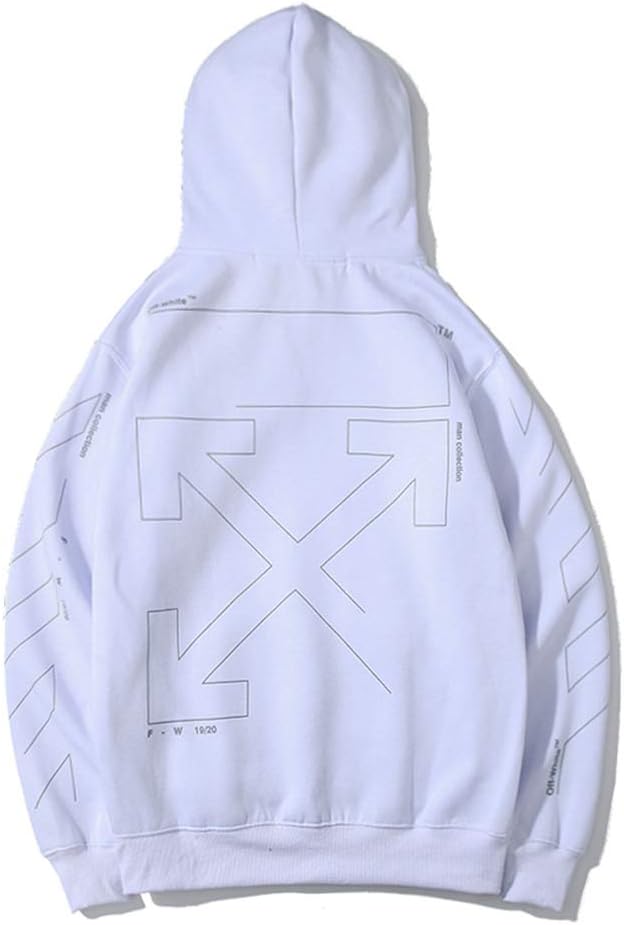 Dodui ow White Sketch Broken Arrow Hoodie Pullover Sweater for Men and Women