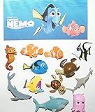 Disney Finding Nemo Mini Figure Set Toy Playset of 12 with Nemo, the 3 Sharks, Squirt the Sea Turtle, Dory, Marlin Etc and a Special Disney Dog Tag