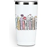 Inspired Tumbler Book Decor Book Lovers Gifts Bookish Coffee Mug Music Lover Gift for Women Bestie Friendship Birthday Christmas 20 oz Stainless Steel Travel Cup Insulated Thermos with Lid for Car