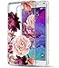 BAISRKE Note 4 Case, Galaxy Note 4 Case with Flowers Slim Shockproof Clear Floral Pattern Soft Flexible TPU Back Cove for Samsung Galaxy Note 4 SM-N910S/SM-N910C [Purple Pink]