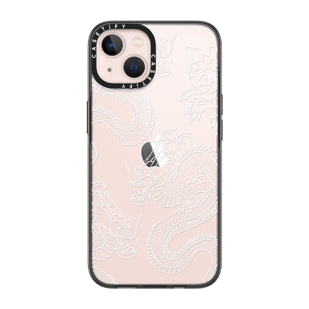 CASETiFY Compact iPhone 13 Case [2X Military Grade Drop Tested / 4ft Drop Protection] - DRAGONS - Clear Black — image 1