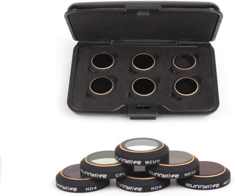 Kingwon Multi-coated 6 Pieces Lens Filter Set for DJI Mavic Pro ND4 ND8 ND16 ND32 MCUV CPL Camera Circular Polarizer/Neutral Density Filter