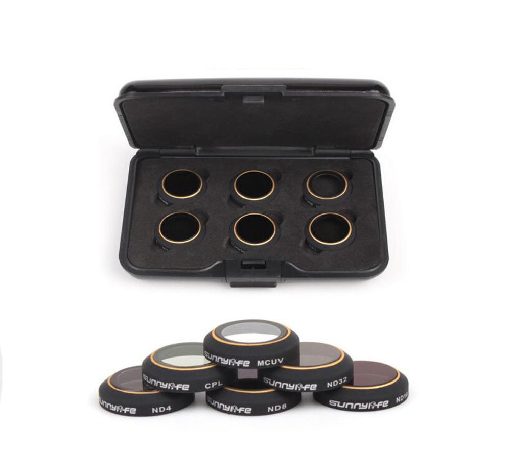 Kingwon Multi-coated 6 Pieces Lens Filter Set for DJI Mavic Pro ND4 ND8 ND16 ND32 MCUV CPL Camera Circular Polarizer/Neutral Density Filter