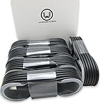 Five (5) Pack Black 5 Foot Micro USB Data Charging Fast Rapid Cables for Samsung Galaxy S7 S6 Note 5 4 Compatible with Motorola LG HTC