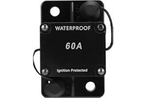 Jalzdieod Resettable Circuit Breaker Automatic Switch Fuse Holder forCars forOther Circuit Safety Protection Systems 60A