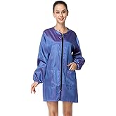 Exttlliy Polyester Fabric Salon Smock Professional Stylist Jacket Waterproof Haircut Cape Barber Apron