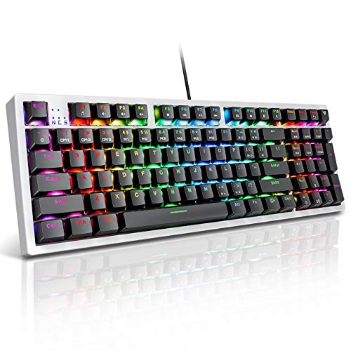 VictSing Mechanical Keyboard, RGB Gaming Keyboard Wired 96 Keys, Blue