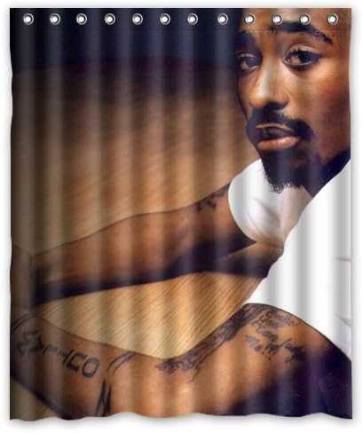 2pac Tupac Shakur Cool Picture Shower Curtain 60x72 Inch Amazon Co Uk Kitchen Home