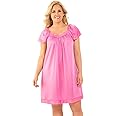 Exquisite Form 30109 Women's Nylon Tricot Flutter Sleeve Short Knee Length Nightgown