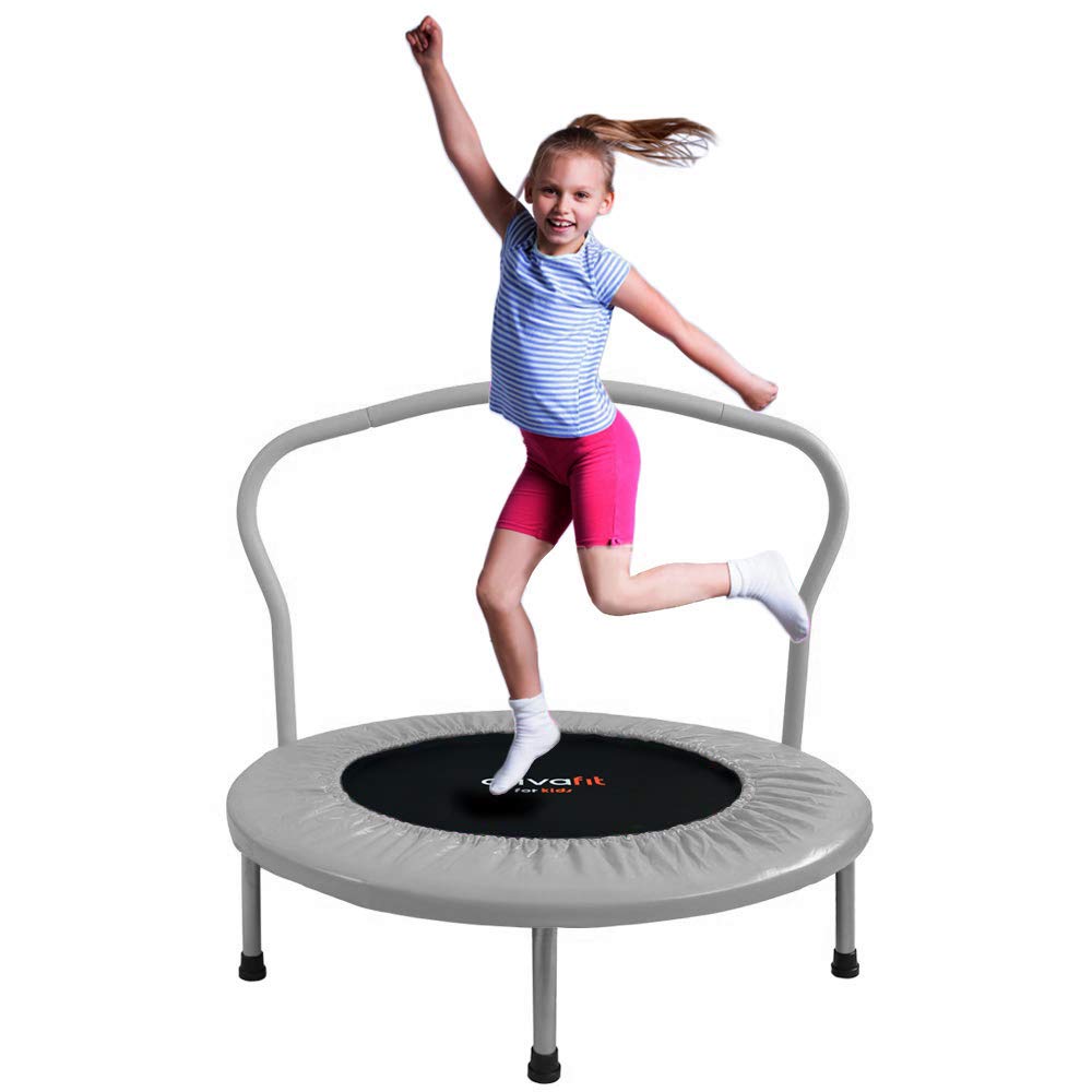 ATIVAFIT 36-Inch Folding Trampoline Mini Rebounder Suitable for Indoor and Outdoor use, for Two Kids with safty Padded Cover