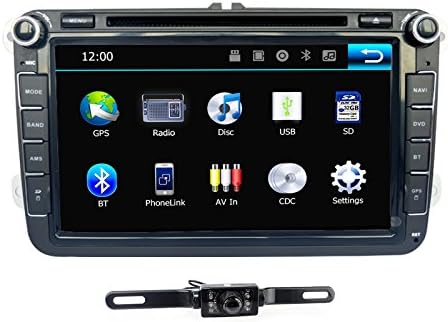 TOCADO Backup Camera Included 8'' TouchScreen Car DVD Player with Bluetooth GPS DVD Radio for VW Passat Golf Tiguan Skoda Jetta