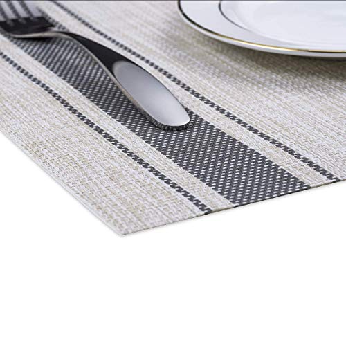 DACHUI Placemats, Heat-Resistant Placemats Stain Resistant Anti-Skid Washable PVC Table Mats Woven V - //medicalbooks.filipinodoctors.org