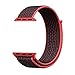 QIENGO for Apple Watch Band 38MM, Nylon Sport Loop with Hook and Loop Fastener Adjustable Closure Wrist Strap Replacment Band for iwatch Series 1/2/3, 38mm, Red Black