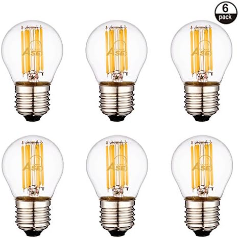 ASELIHGT G45 6W Dimmable LED Light Bulbs,E27 2700k Edison Led Bulbs, Repalce 60 Watt Incandescent Bulbs ,Warm White G45 Led Filament Bulbs,6 Pack [Energy Class A++]