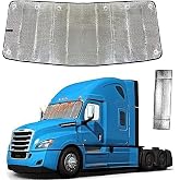 Accordion Sun Shade Windshield for Trucks, Reflective Car Shade Front Windshield, Windshield Sun Shade Fits for Semi Truck Windshields, Commercial &amp; Big Rig Truck