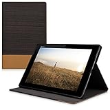 kwmobile Case for Sony Xperia Tablet Z4 - PU Leather and Canvas Protective Cover with Stand Feature - Anthracite Light Brown