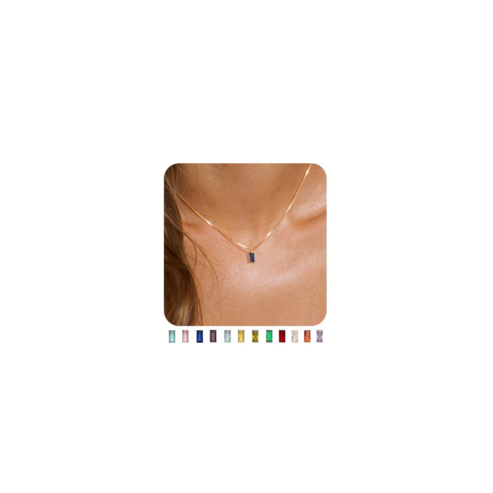 FUNEIA Diamond Necklaces for Women 14K Gold Plated