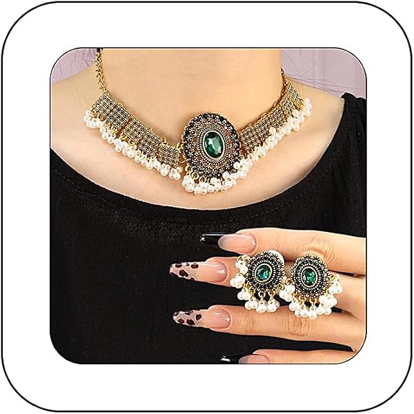 Amazon.com: YYDSVOVO Indian Jewelry Set for Women Gold Ball Tassel