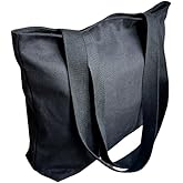 Augbunny 16OZ 100% Cotton Durable Large Multi Purpose Canvas Zipper Closure Lined Reusable Grocery Beach Diaper Casual Tote