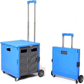 Amazon Co Jp 折りたたみ式 キャリーカート ショッピングカート コンテナキャリー 30l 50l 台車 フタ付 軽量 四輪付き 耐荷重40kg スポーツ アウトドア