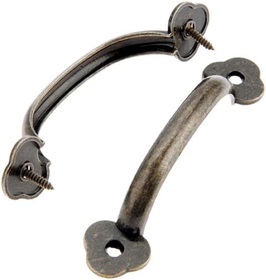 JINXM 8 x Zinc Alloy Rustic Door Knob Handles for Kitchen Barn Doors Garden Shed (100 mm), Bronze (4 Inches) - Image 4