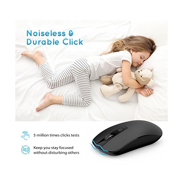 Wireless Mouse,【Slim & Noiseless】Patuoxun 2.4G USB PC Laptop Computer Cordless Mice with Nano Receiver,1600 DPI Mouse…