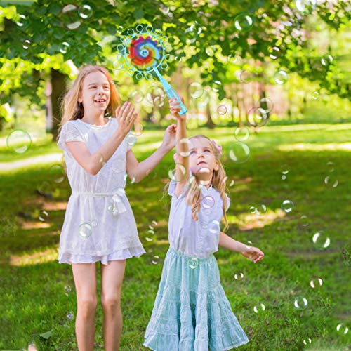 B bangcool Pinwheel Bubble Wand Set, Wind Spinner Bubble Blowing Toy Windmill Bubbles Maker for All Age Kids & Adults