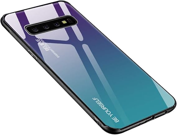 Amazon.com: Luhuanx - Funda para Samsung Galaxy S10 Plus, diseño de degradado de vidrio templado + marco de TPU híbrido delgado para Galaxy S10+, Samsung S10 Plus funda antiarañazos, antigotas.